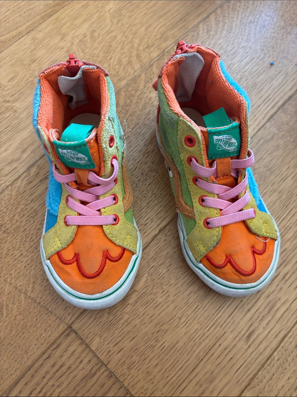 Vans x Sesame Street High-Top Sneakers in Orange, Green, Blue, Pink
